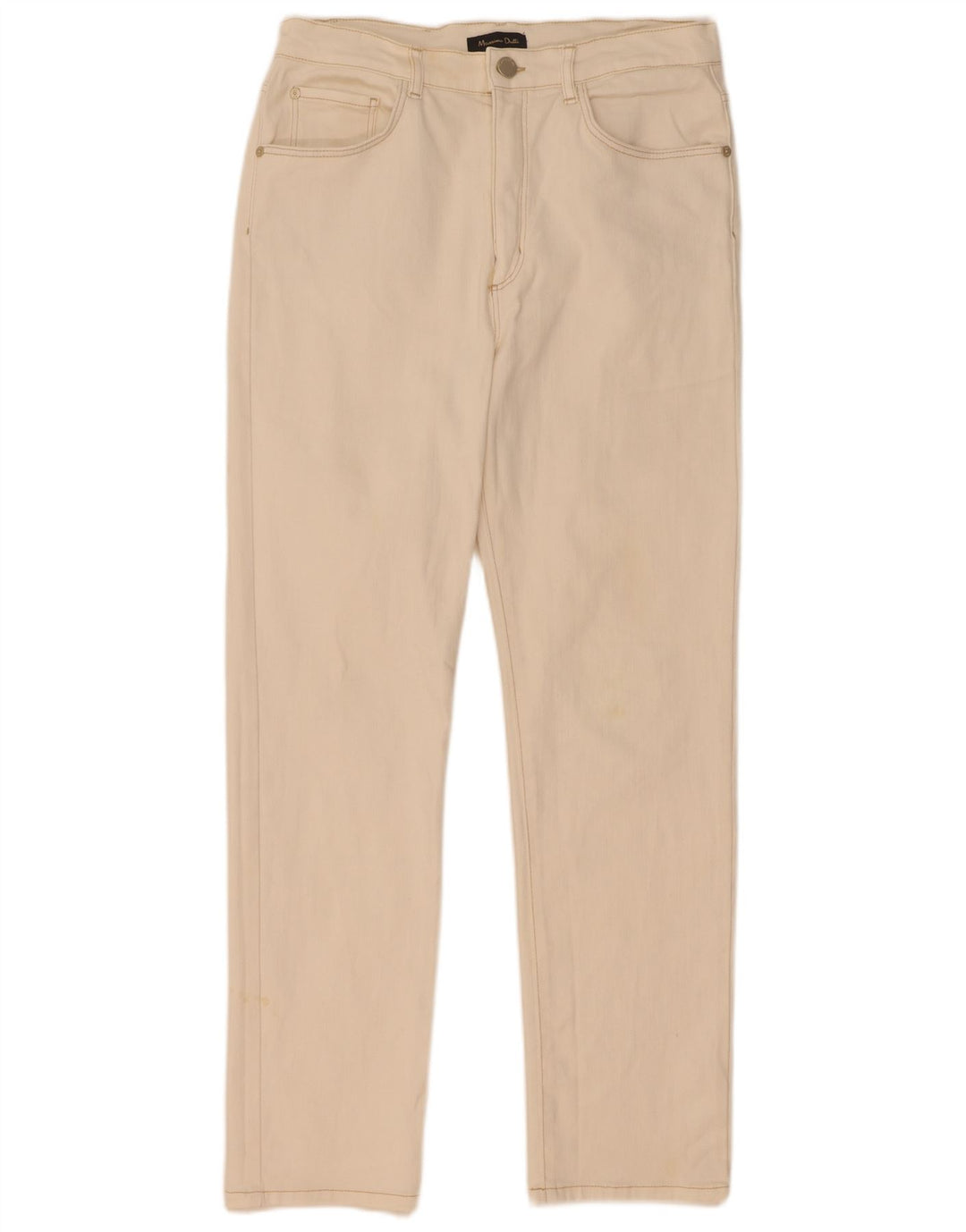 Massimo Dutti Jeans Rectos Mujer EU 40 Medium W30 L29 Algodón Blanco Roto