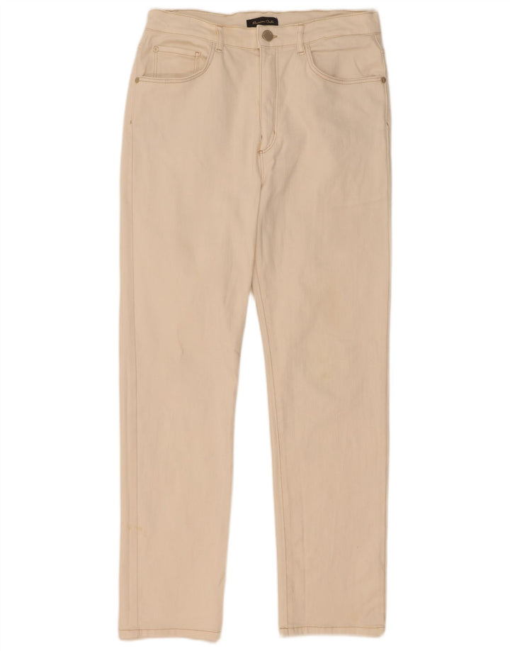 Massimo Dutti Jeans Rectos Mujer EU 40 Medium W30 L29 Algodón Blanco Roto