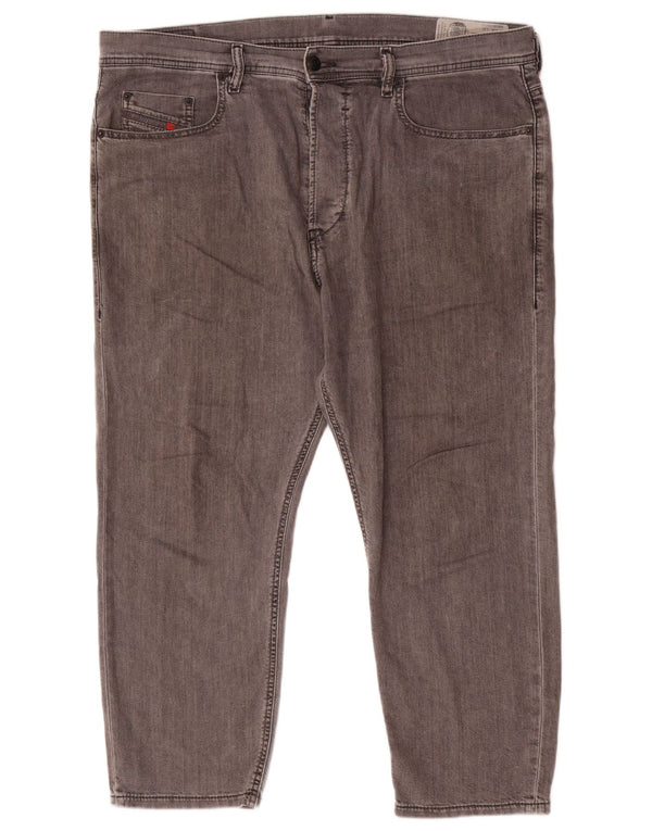 Diesel Hombre Rhial Slim Carrot Capri Jeans W36 L23 Algodón Gris