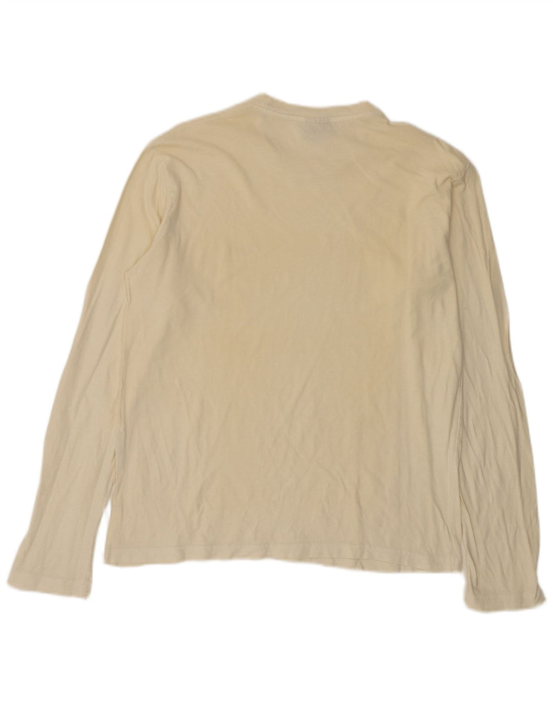 LEVI'S Top de mujer de manga larga UK 46 Grande de algodón blanco roto