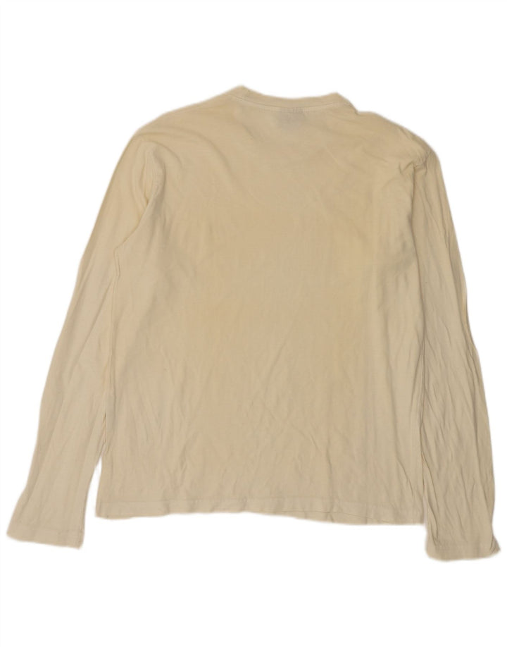 LEVI'S Top de mujer de manga larga UK 46 Grande de algodón blanco roto