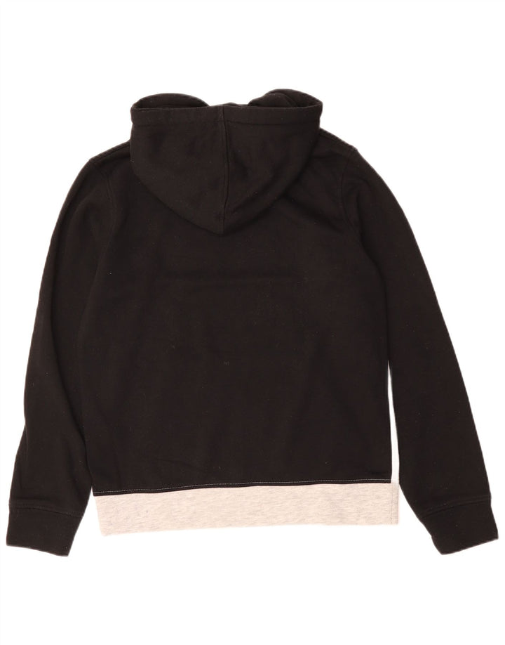 JACK & JONES Hombre Sudadera con capucha gráfica Jumper Small Black Colourblock Cotton