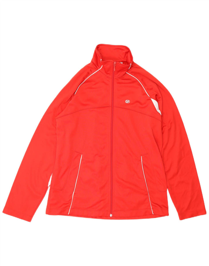 LOTTO Chaqueta superior de chándal para mujer UK 44 Poliéster con bloques de color rojo mediano