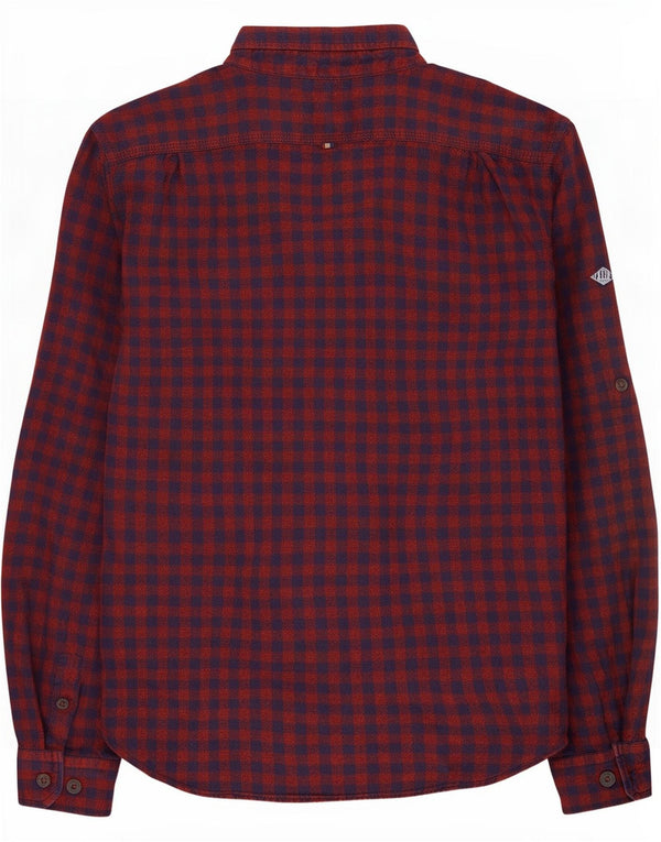Camisa de franela Superdry para hombre XL de algodón a cuadros rojo