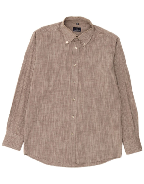 Camisa Lotto Hombre Talla 41/42 Grande Algodón Moteado Gris