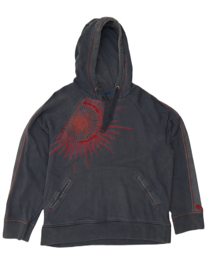 FAT FACE Jersey con capucha gráfica para hombre de algodón gris medio