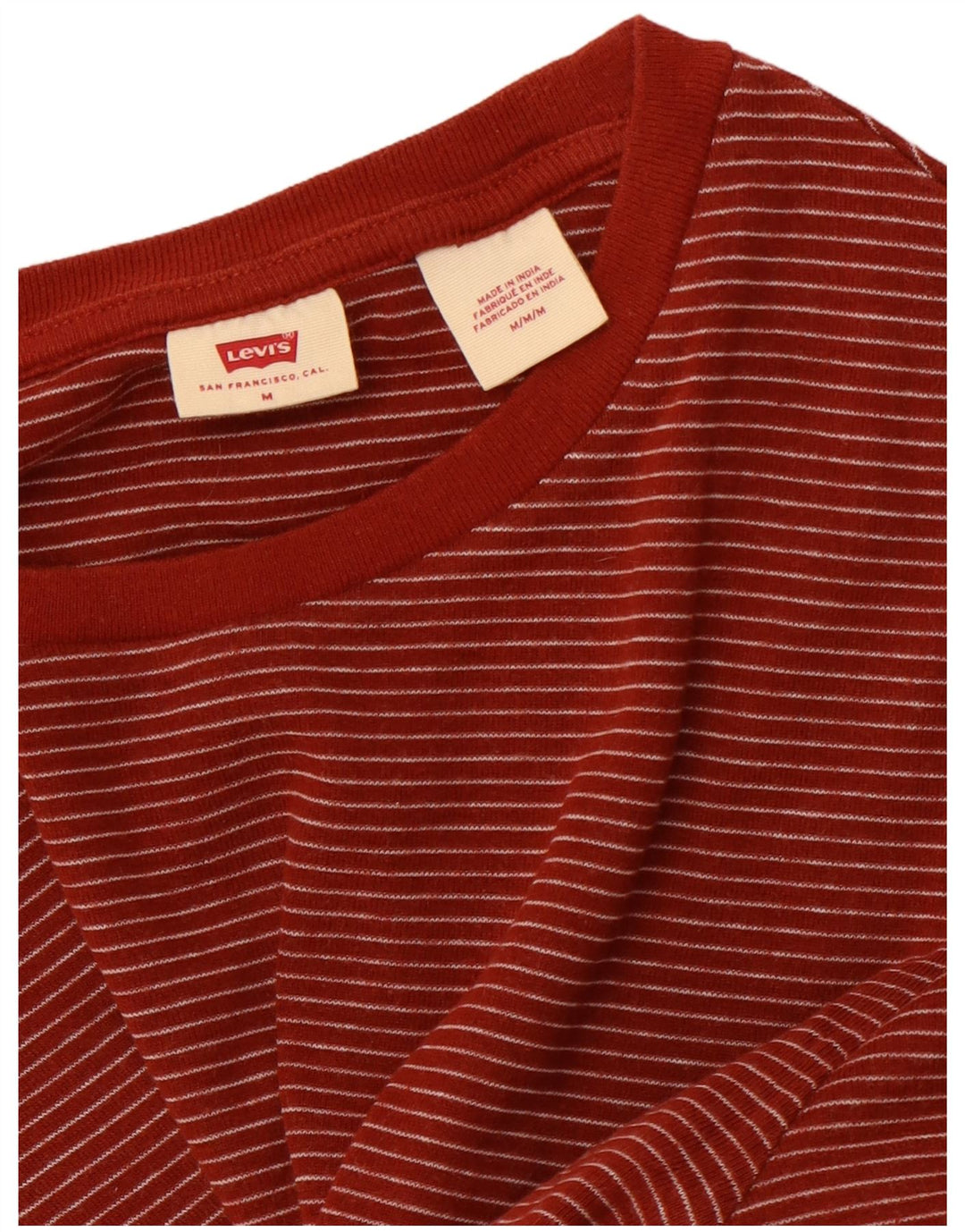 LEVI'S Camiseta para mujer Top UK 12 Medium Brown Stripes