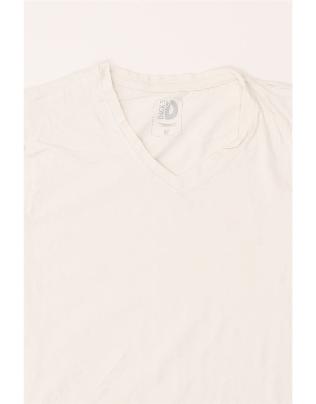 DACK'S Womens T-Shirt Top UK 12 Medium White Cotton Vintage Dack's and Second-Hand Dack's from Messina Hembry 