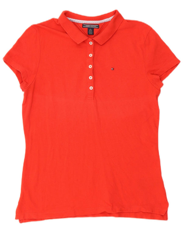 Tommy Hilfiger Polo de Manga Corta Regular Fit para Mujer UK 40 XL Rojo