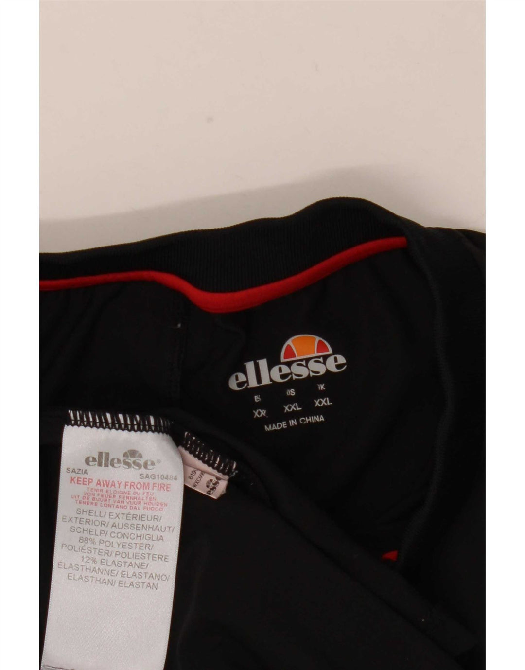 Polo Ellesse para hombre 2XL Poliéster color block negro