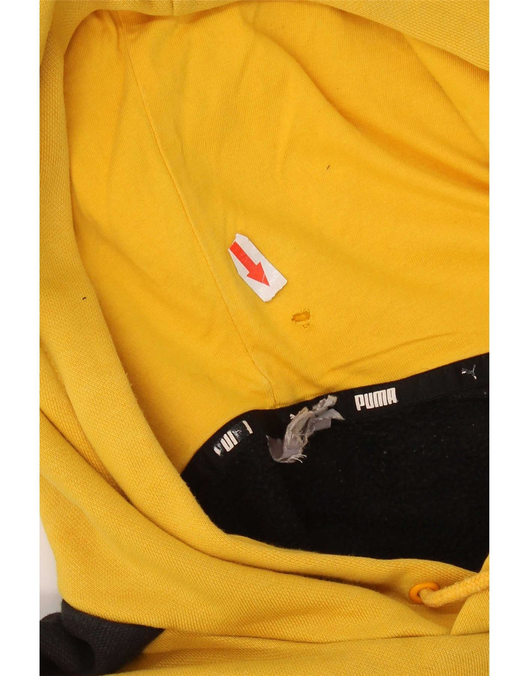 Puma Hombre Sudadera Con Capucha Jersey De Algodón Color Block Amarillo Medio