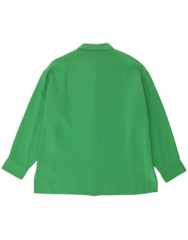 Blusa camisera para mujer Nuova Citta IT 48 XL Seda verde