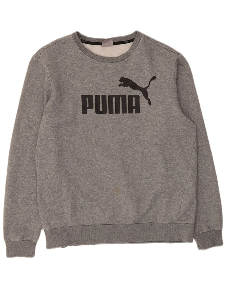 Puma Hombre Sudadera Gráfica Jersey De Algodón Moteado Gris Medio