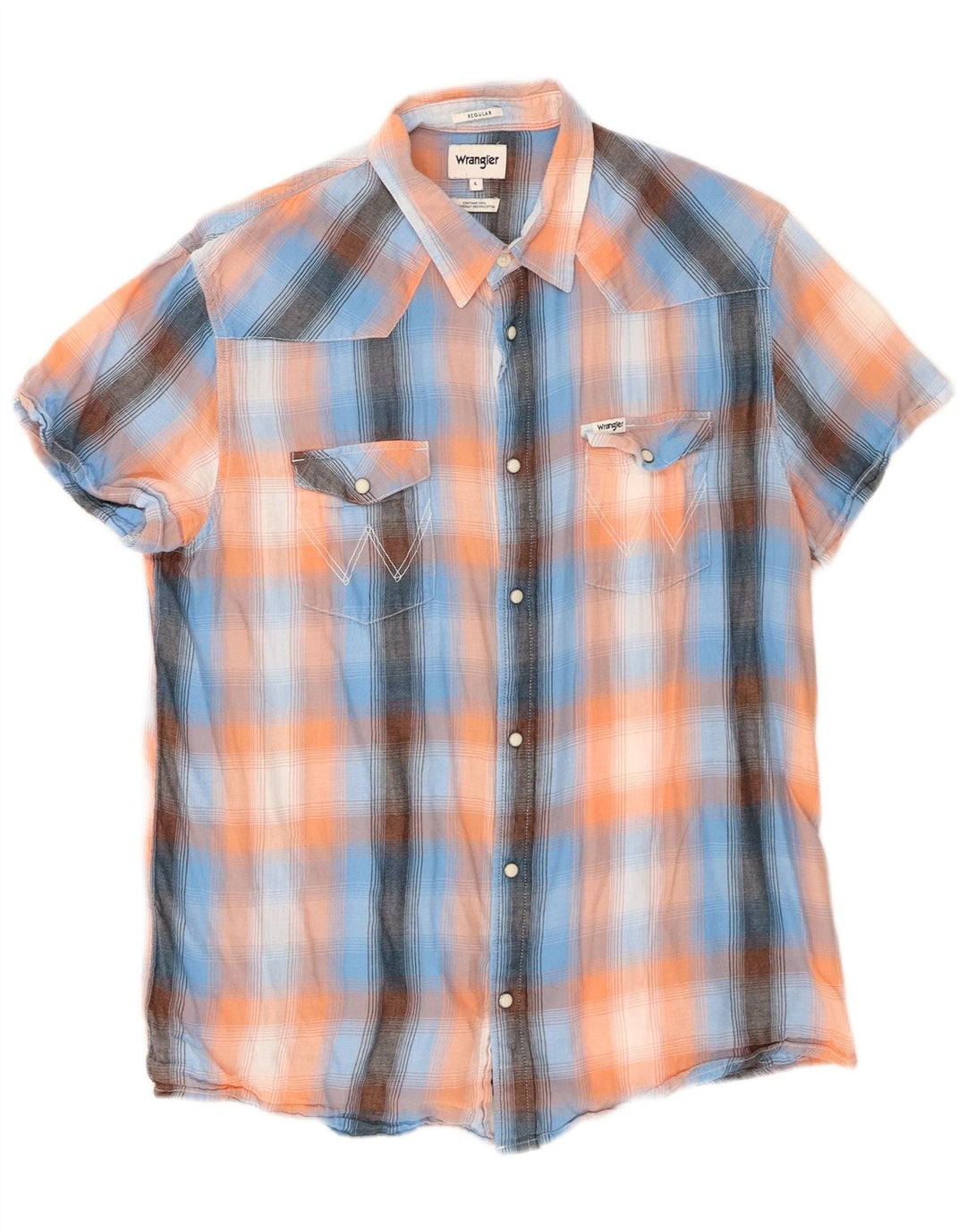 Wrangler Camisa Regular Fit De Algodón Con Cuadros Multicolores Grandes Para Hombre