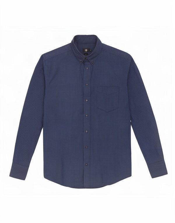 Camisa de corte regular para hombre de Dack's Algodón a cuadros azul marino pequeño