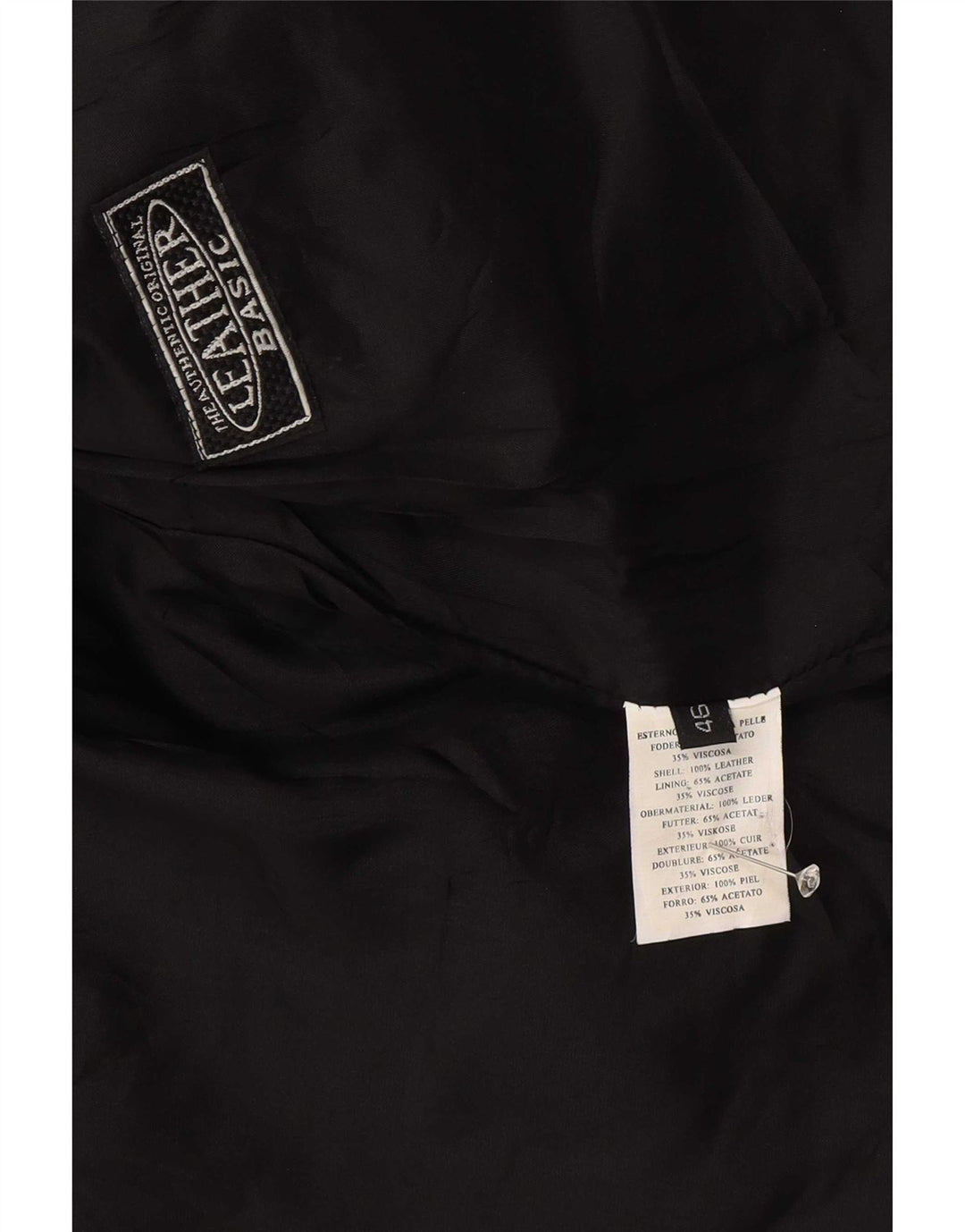 Chaqueta de cuero vintage para mujer IT 46 Grande Negro
