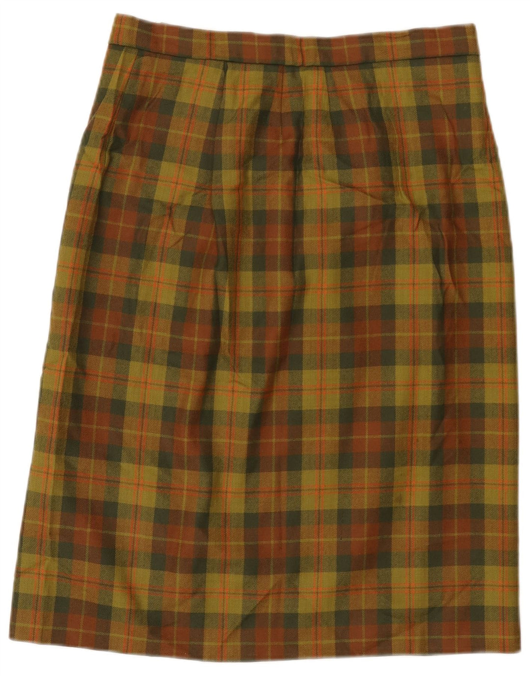 Falda recta vintage para mujer W32 cuadros grandes multicolores