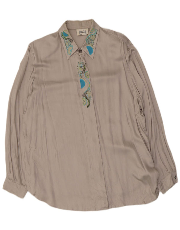 Eugen Klein Blusa para mujer UK 40 XL Viscosa geométrica gris