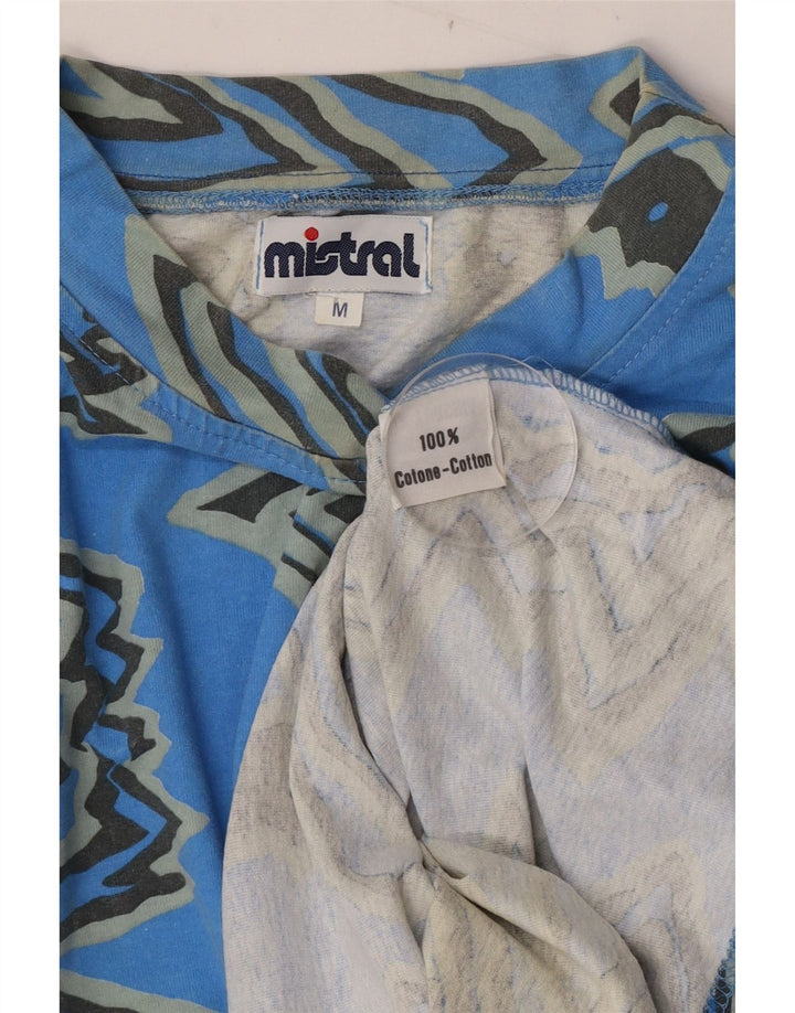 Camiseta Mistral Hombre Top Azul Medio Algodón Geométrico