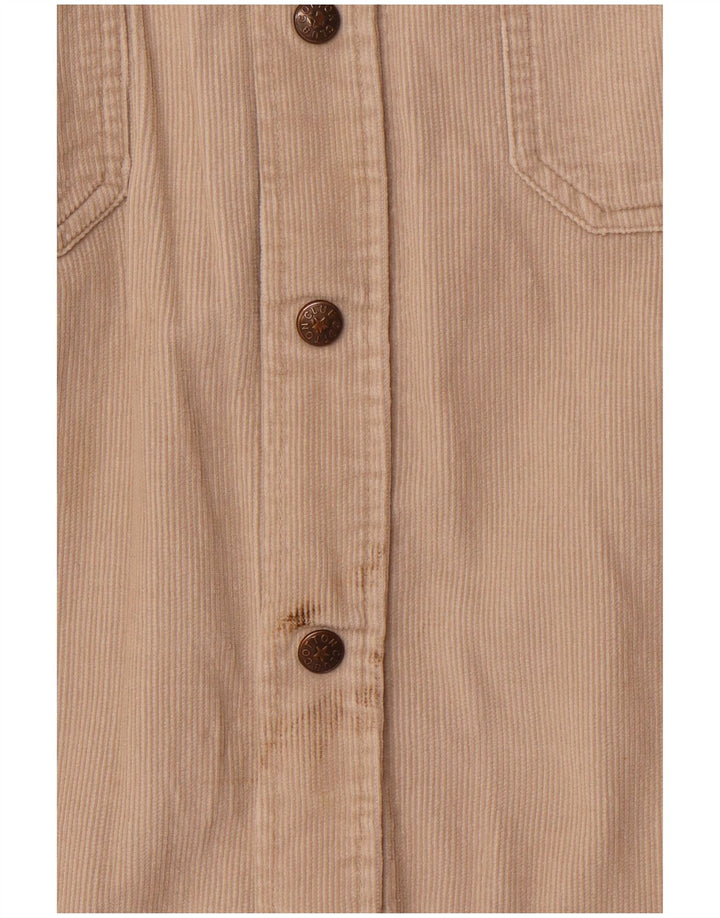 COTTON CLUB Camisa de pana para hombre Large Beige Cotton