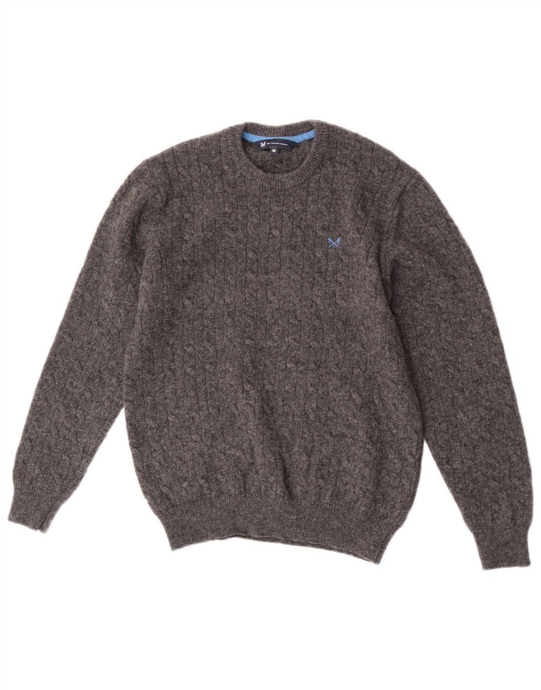 Crew Clothing Jersey de cuello redondo para hombre de lana de cordero gris medio