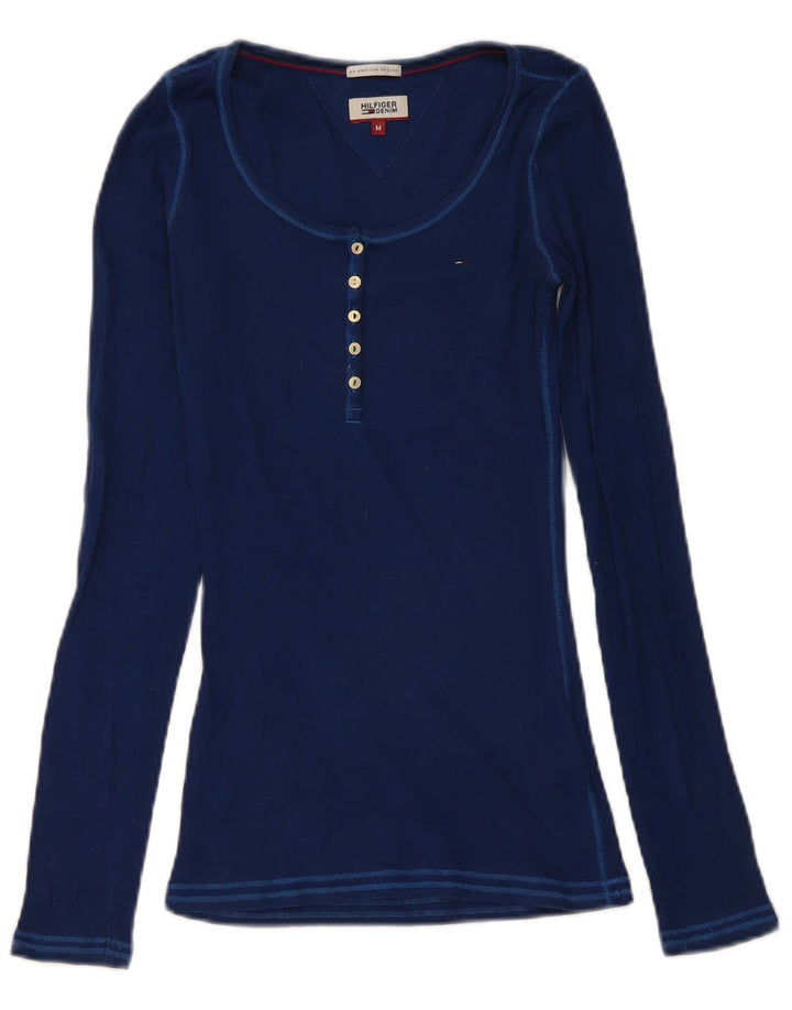 Tommy Hilfiger Top para mujer de manga larga UK 12 Medium Azul marino