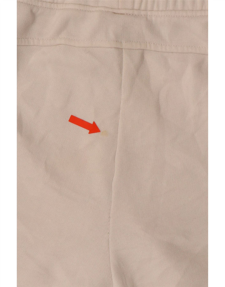 PUMA Pantalones cortos deportivos gráficos para mujer UK 8 Small Off White Colourblock Cotton