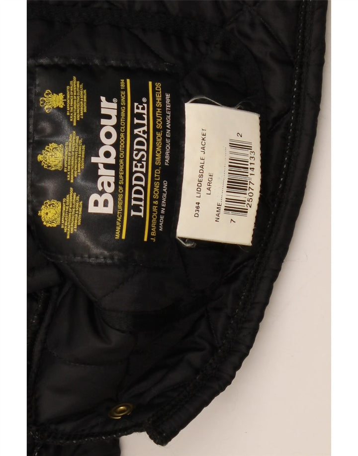 Barbour Chaqueta acolchada LIDDESDALE para hombre Reino Unido 40 Grande Nylon negro