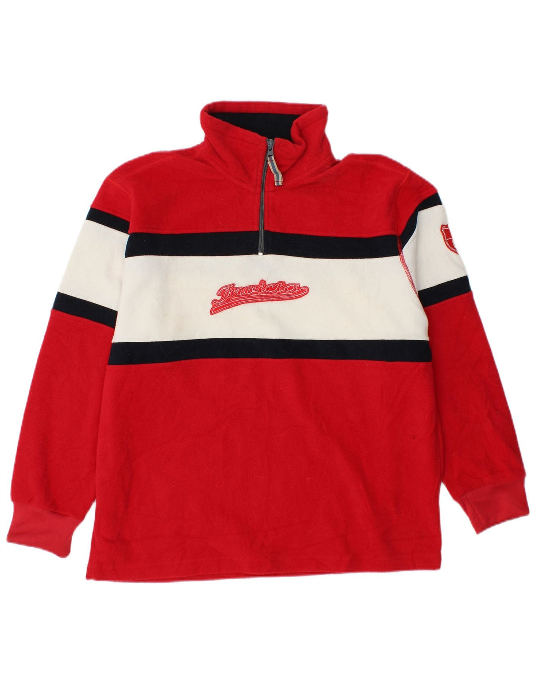 INVICTA Jersey de forro polar con cuello con cremallera y gráfico para hombre pequeño color rojo