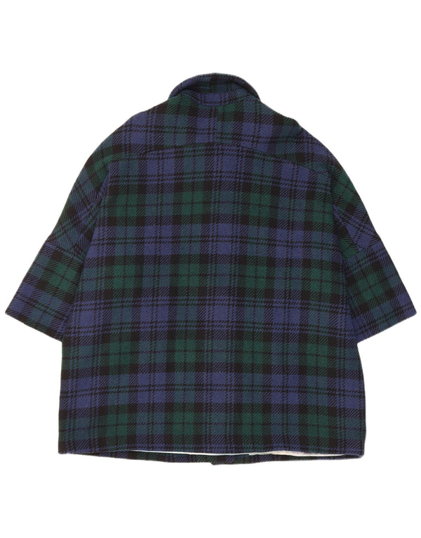 Vintage mujer abrigo Reino Unido 18 XL azul marino comprobar