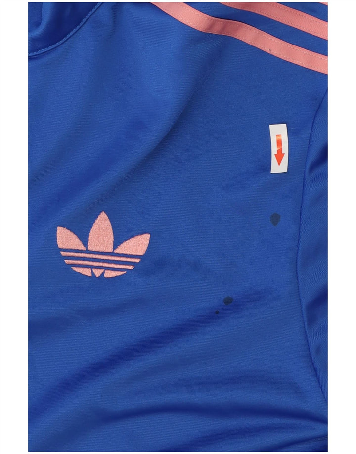 Adidas Mujer Chándal Top Chaqueta UK 12/14 Medio Azul Poliéster