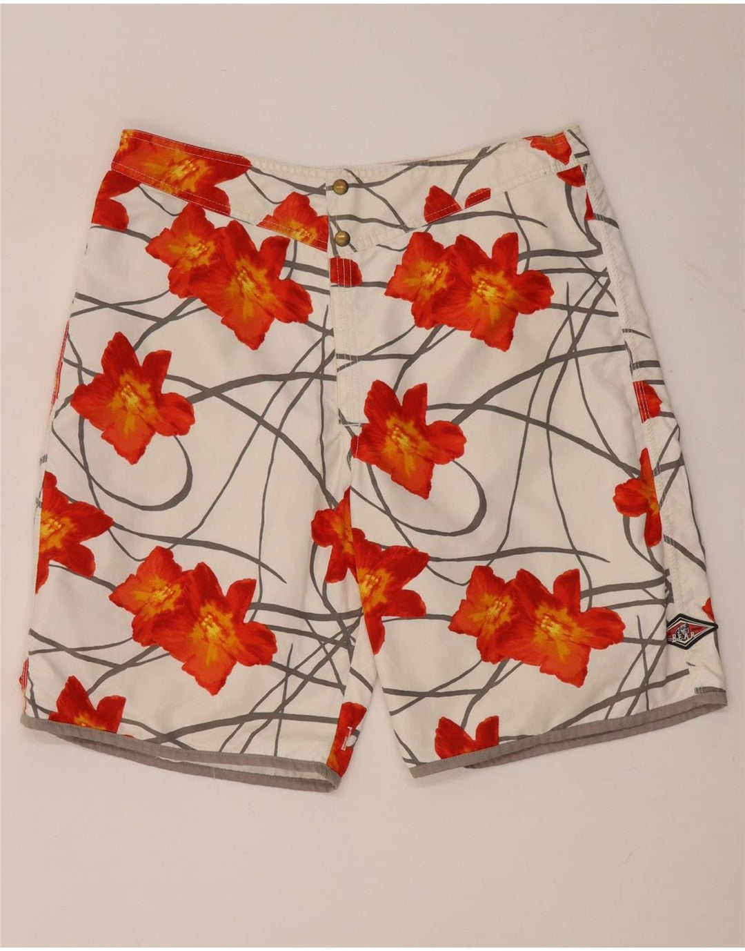 Bañador reversible para hombre Bear, poliéster blanco mediano