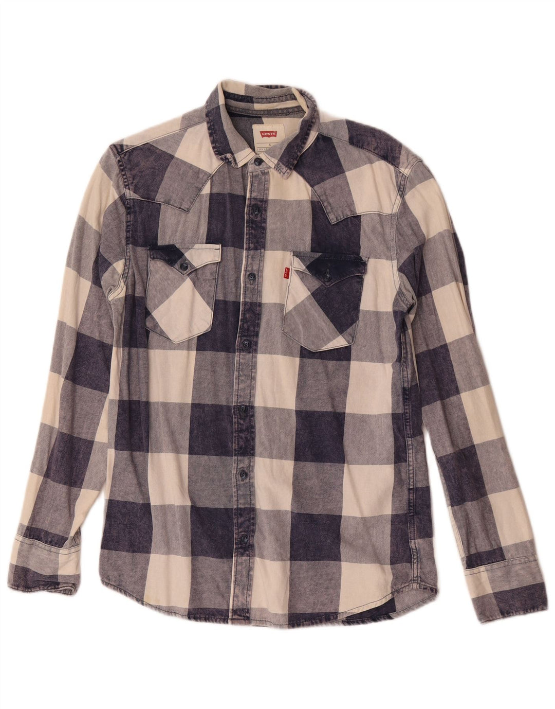 Levi's Hombre Camisa De Franela Pequeña De Algodón A Cuadros Azul Marino