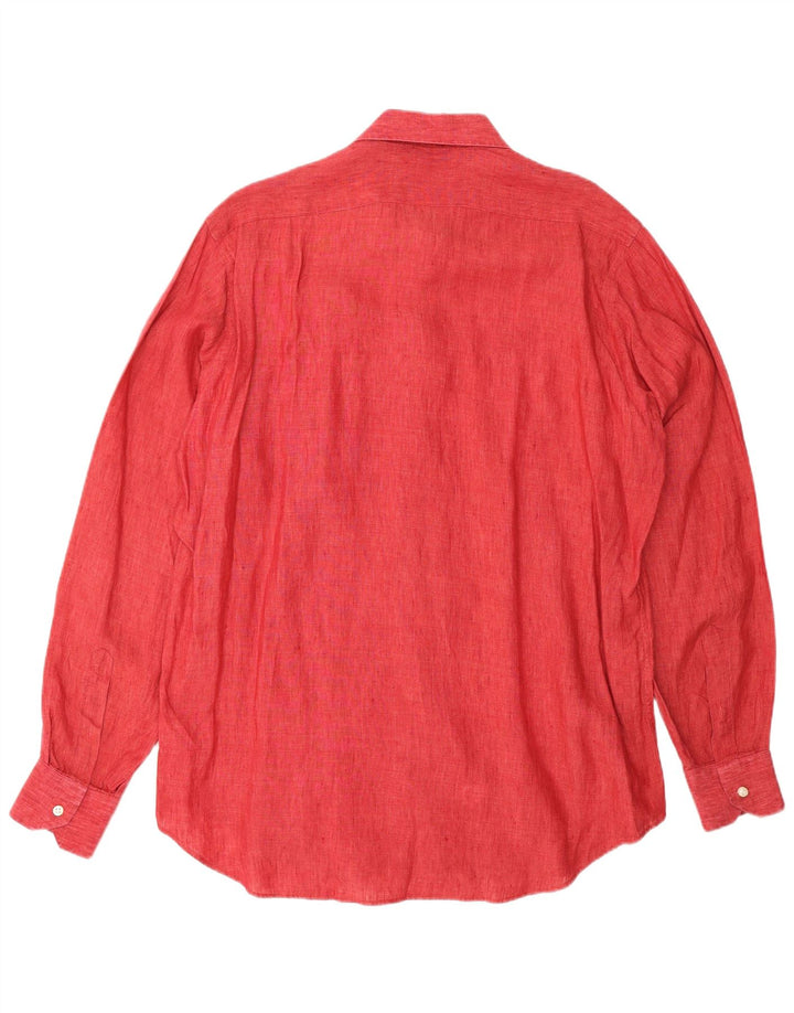 CAMICISSIMA Camisa Slim Fit Hombre XL Lino Rojo