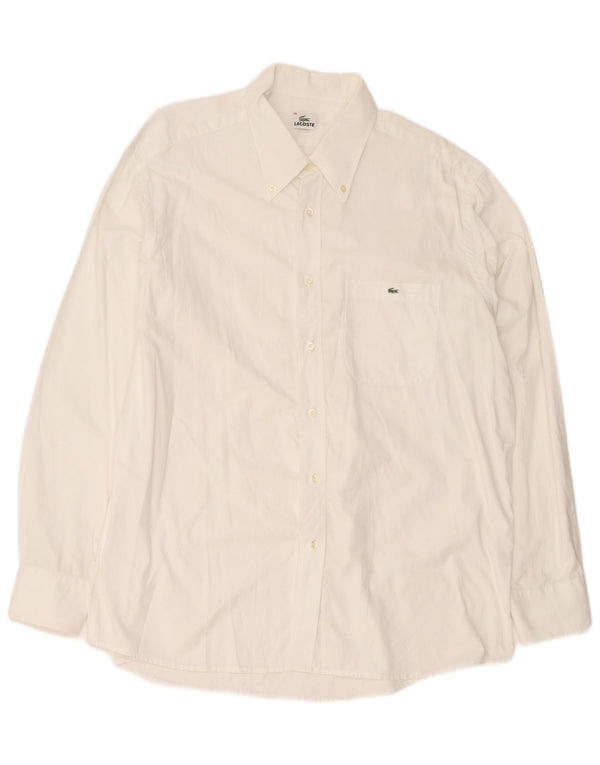 Camisa Lacoste Hombre Regular Fit Talla 46 2XL Algodón Blanco