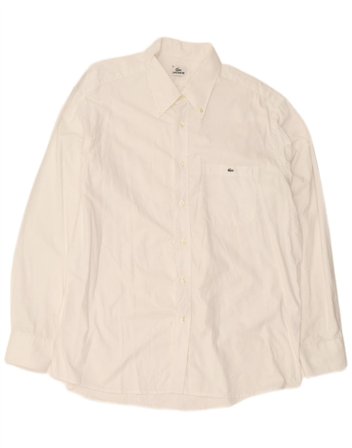 Camisa Lacoste Hombre Regular Fit Talla 46 2XL Algodón Blanco