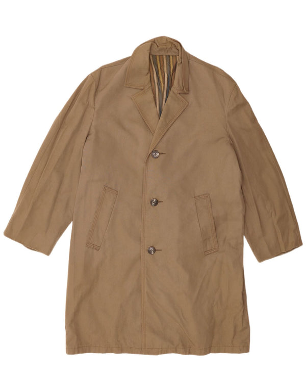 Vintage hombres abrigo Reino Unido 40 algodón beige grande
