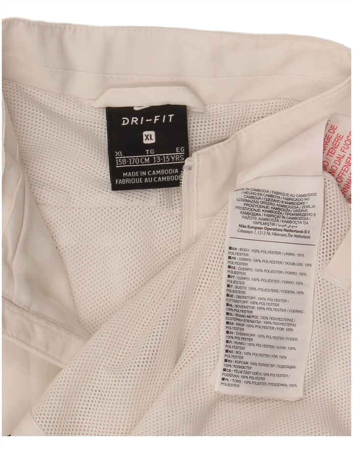 Nike Chaqueta impermeable Dri Fit para niños 13-14 años XL Blanco Colorblock Poliéster