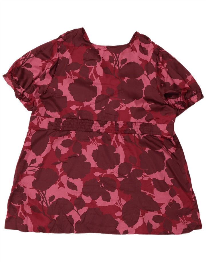 MOSSIMO Blusa para mujer Top US 28 5XL Poliéster floral burdeos