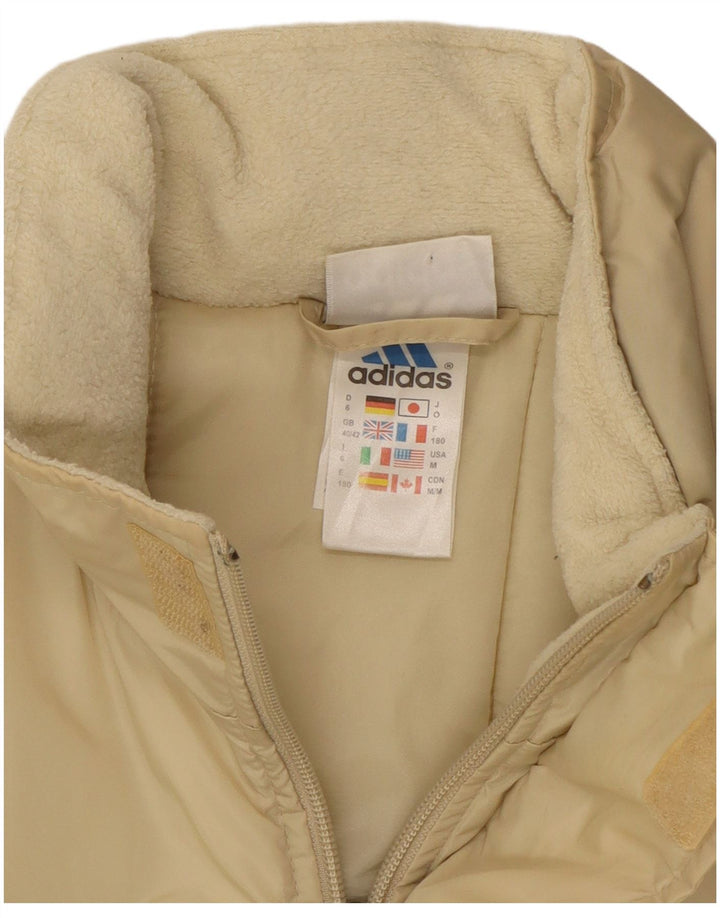 Adidas Chaqueta acolchada holgada para hombre UK 40/42 Poliéster beige medio