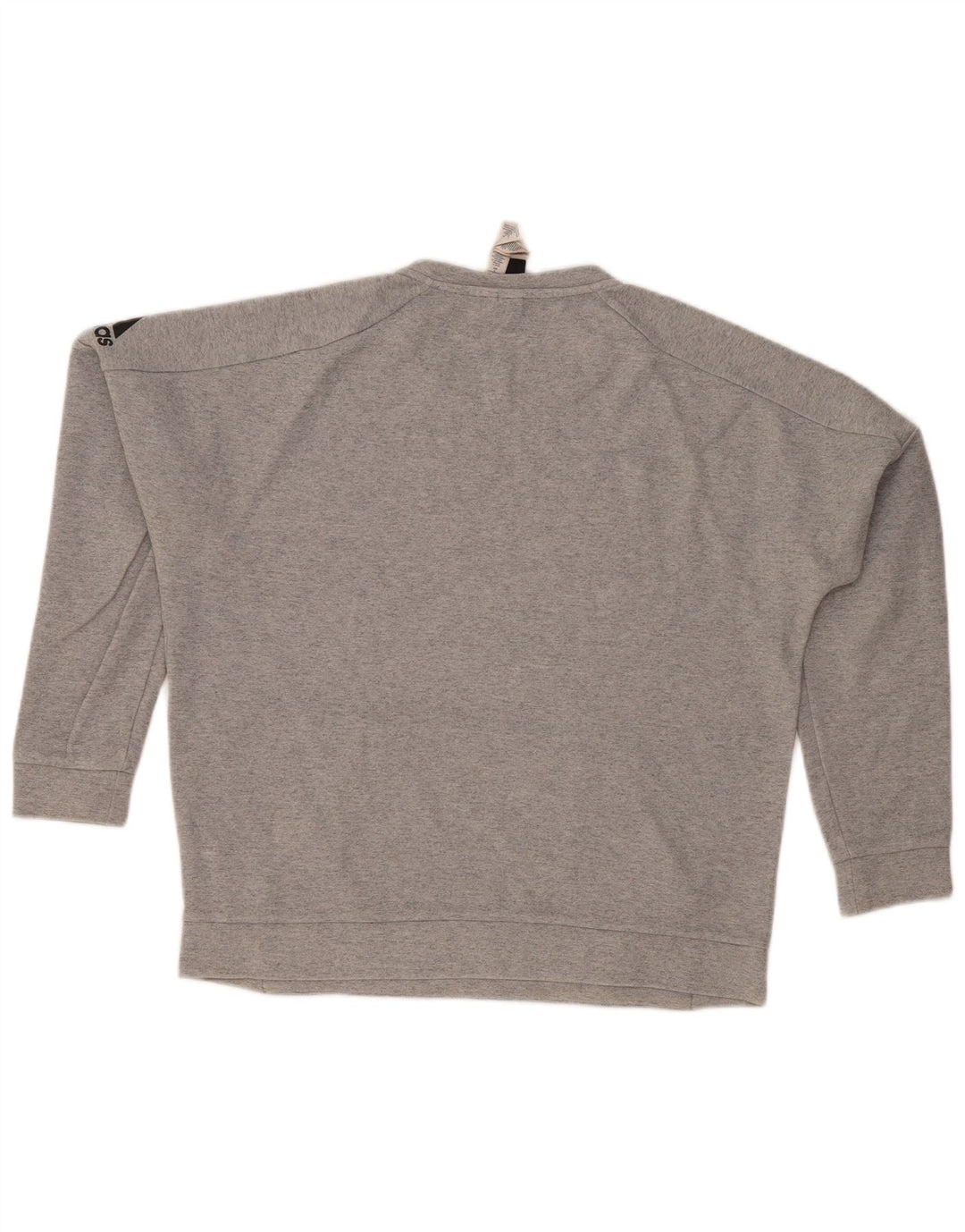 Adidas Hombre Sudadera Jumper Grande Gris Algodón