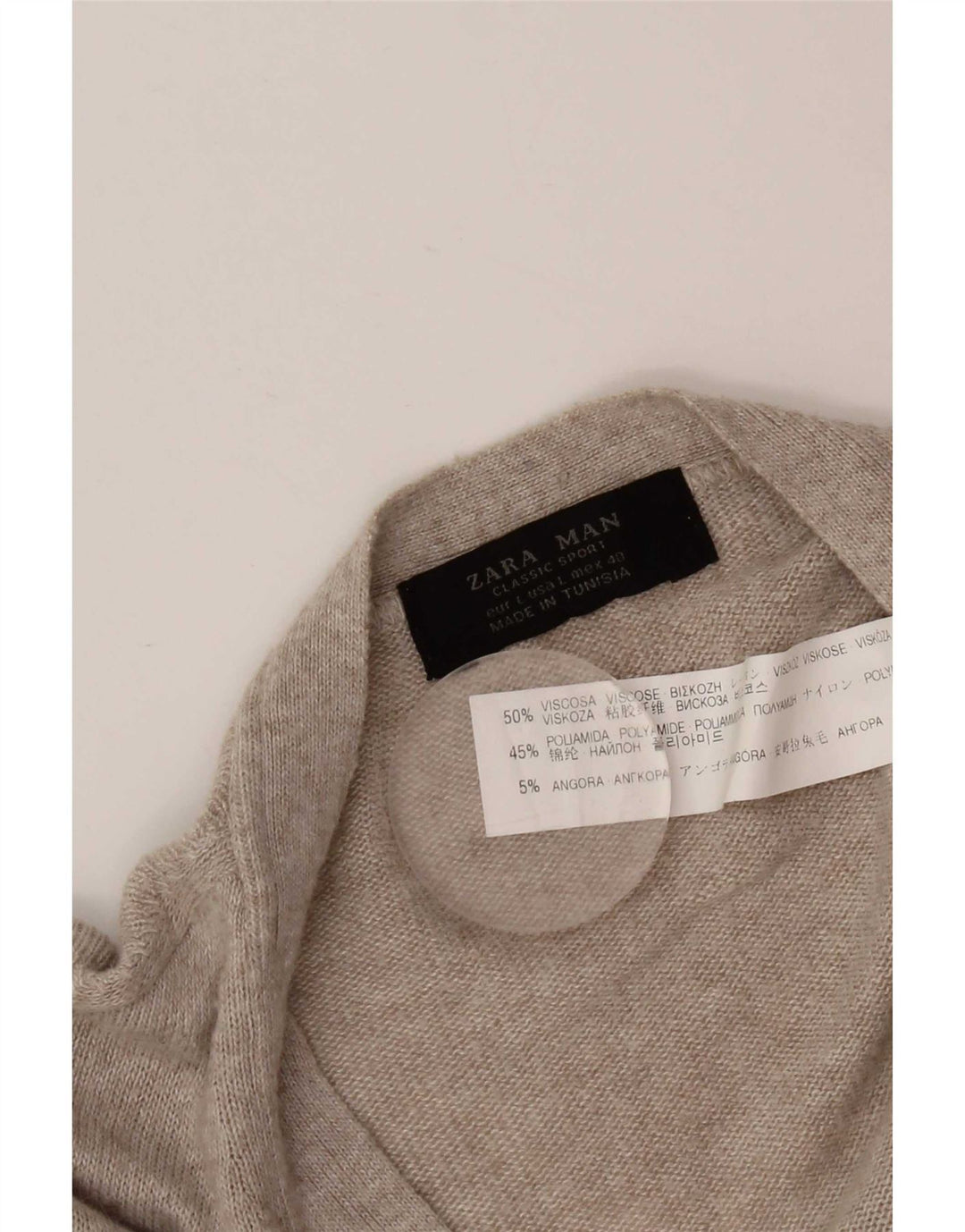 Zara Hombre Jersey Cárdigan Grande Viscosa Moteada Gris