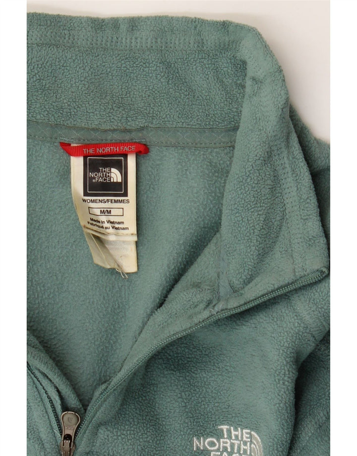THE NORTH FACE Womens Zip Neck Fleece Jumper UK 14 Medium Green Polyester Vintage The North Face and Second-Hand The North Face from Messina Hembry 