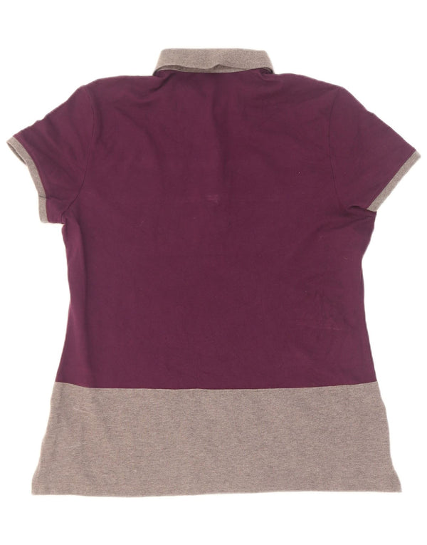Tommy Hilfiger Polo para Mujer UK 40 XL Algodón Color Block Púrpura