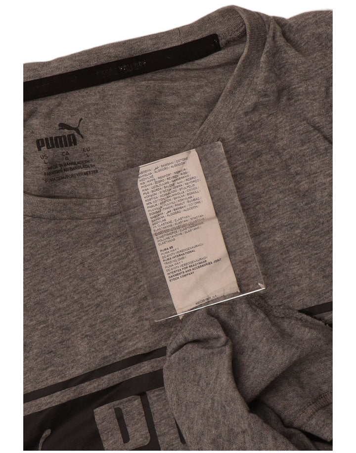 Puma - Camiseta gráfica para hombre, talla grande, algodón gris