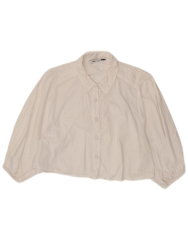 Zara Mujer Blusa Camisa ES 40 XL Blanco