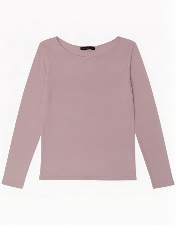 Marks & Spencer Camiseta de manga larga para mujer UK 10 Small Pink Viscosa