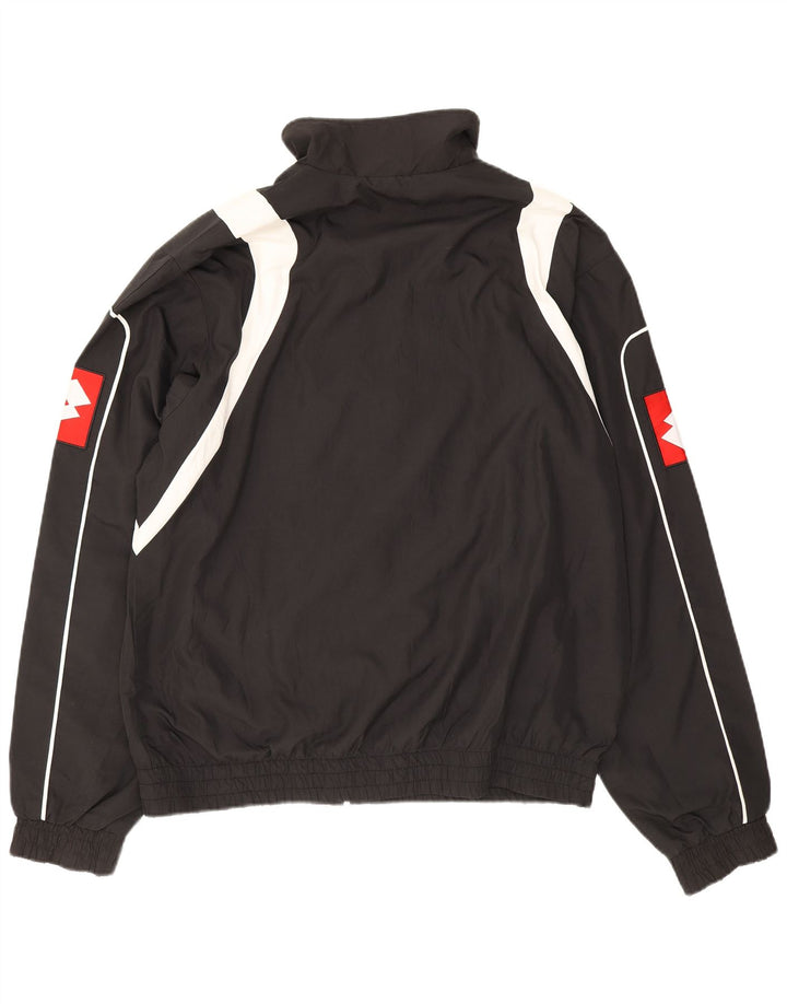 Lotto Hombre Gráfico Chándal Top Chaqueta XL Negro Colorblock Poliéster