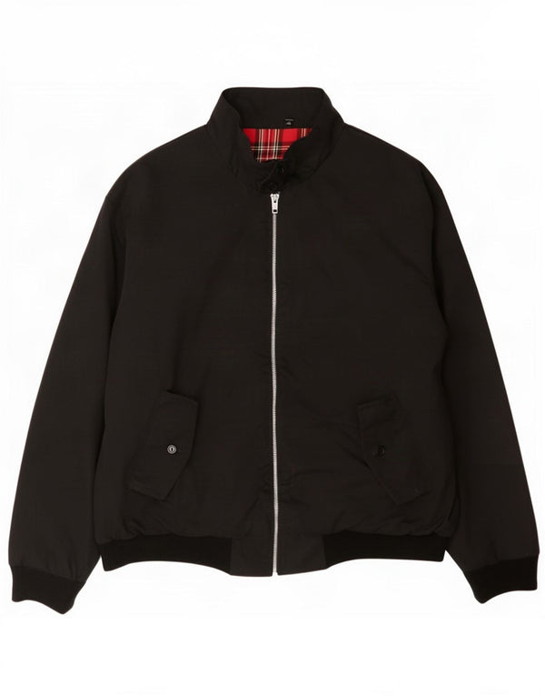 Vintage hombres bombardero chaqueta Reino Unido 42 XL negro