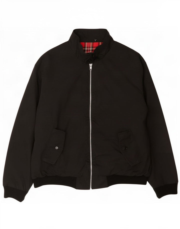 Vintage hombres bombardero chaqueta Reino Unido 42 XL negro